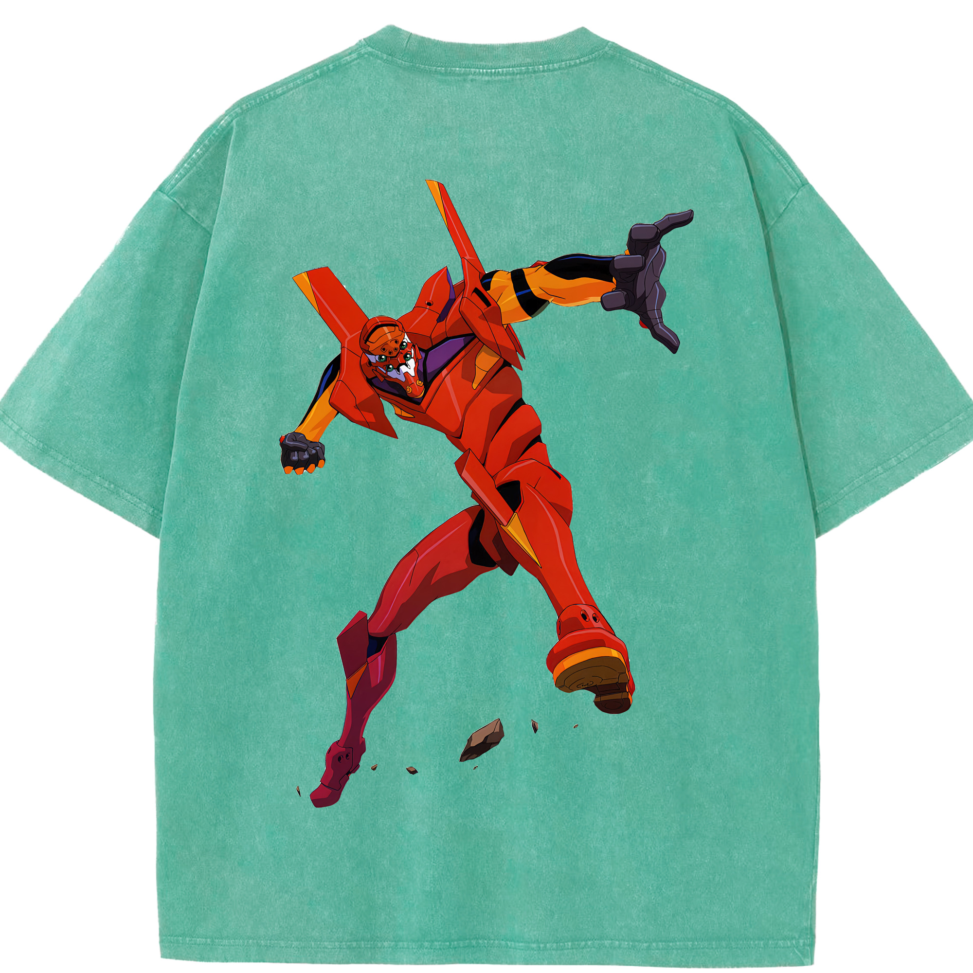 （画像用） EVA 新世紀エヴァンゲリオン 綿100% ヴィンテージ風 半袖Tシャツ（背面プリント）